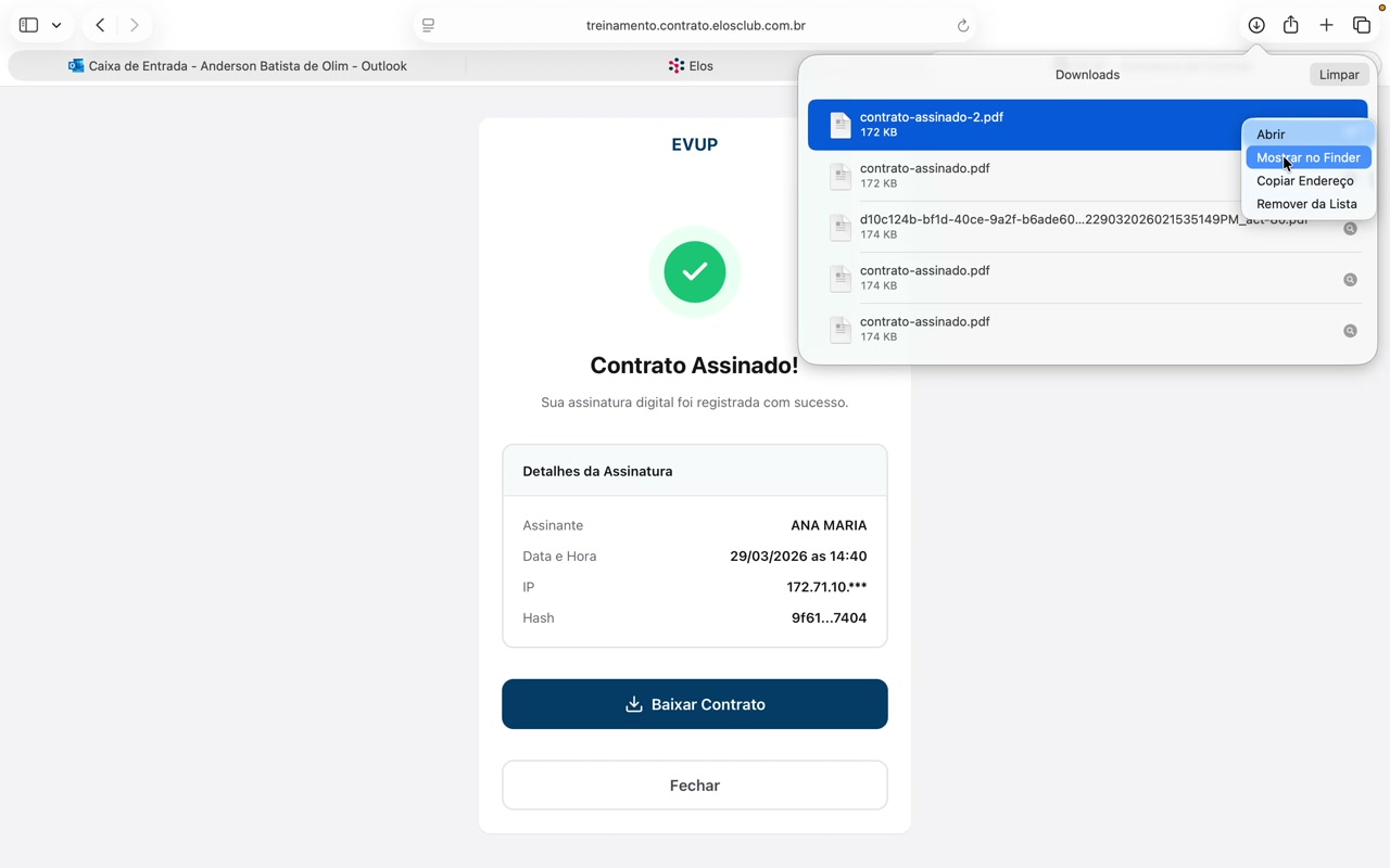 Contrato Assinado com Validade Jurídica